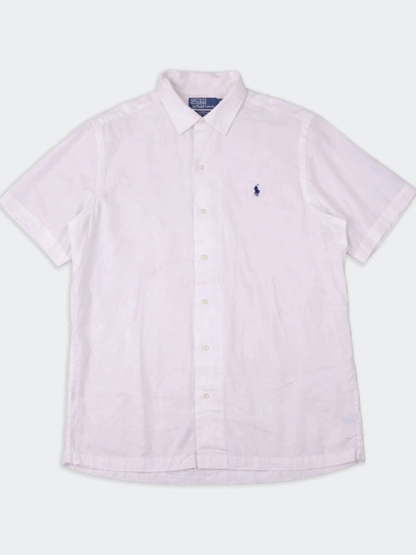 Ralph Lauren White Cotton Button - Up Shirt - M