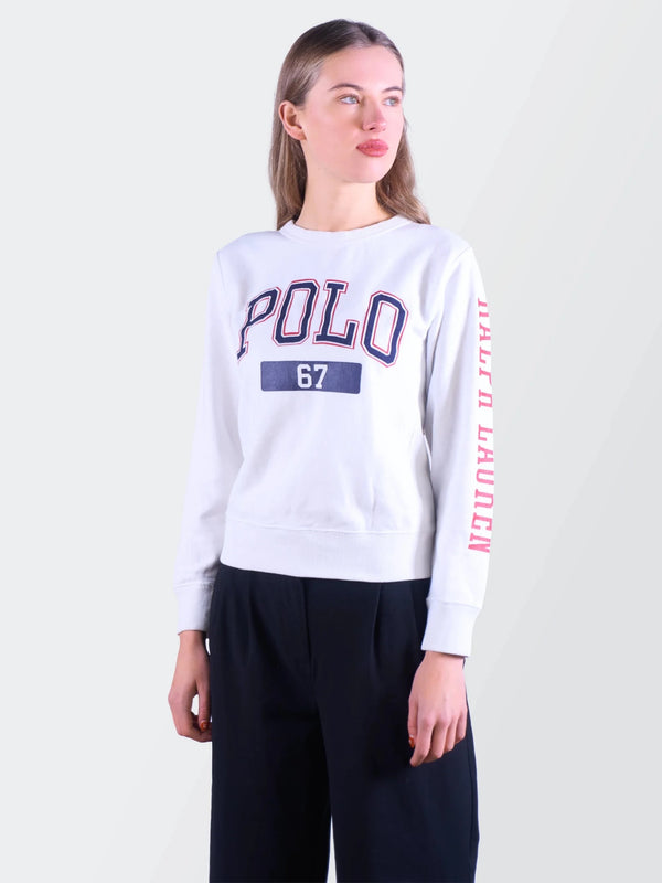 Ralph Lauren White Cotton Crewneck Sweater - S