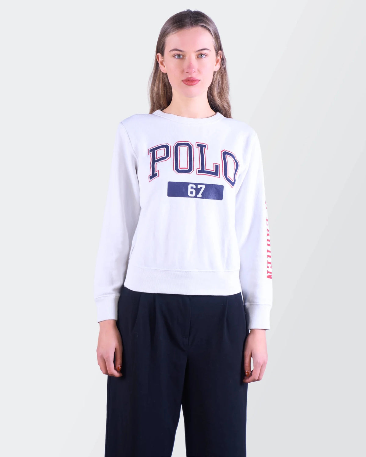 Ralph Lauren White Cotton Crewneck Sweater - S