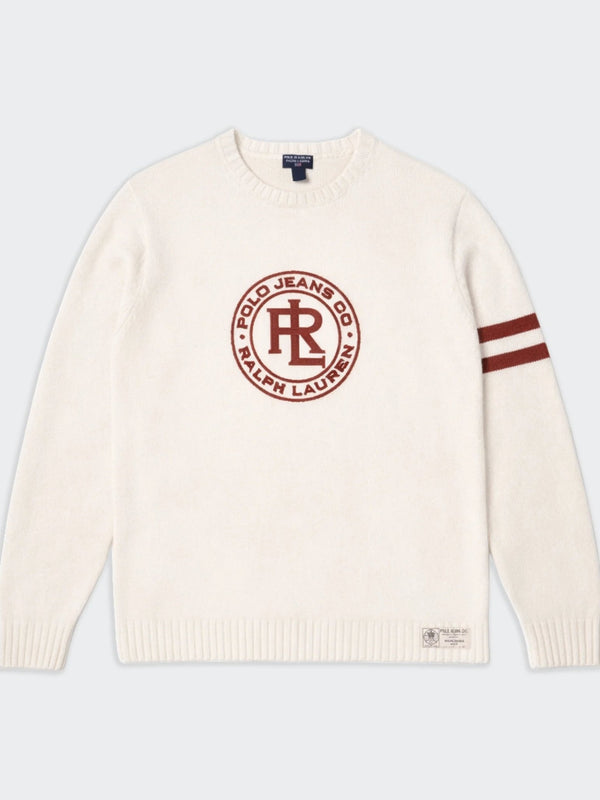 Ralph Lauren White Crewneck Jumper - XL