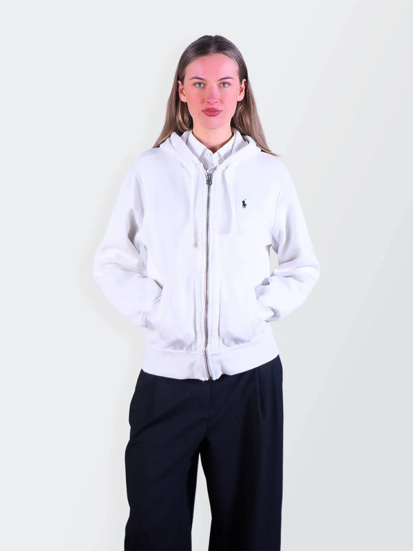 Ralph Lauren White Full - Zip Hoodie - M