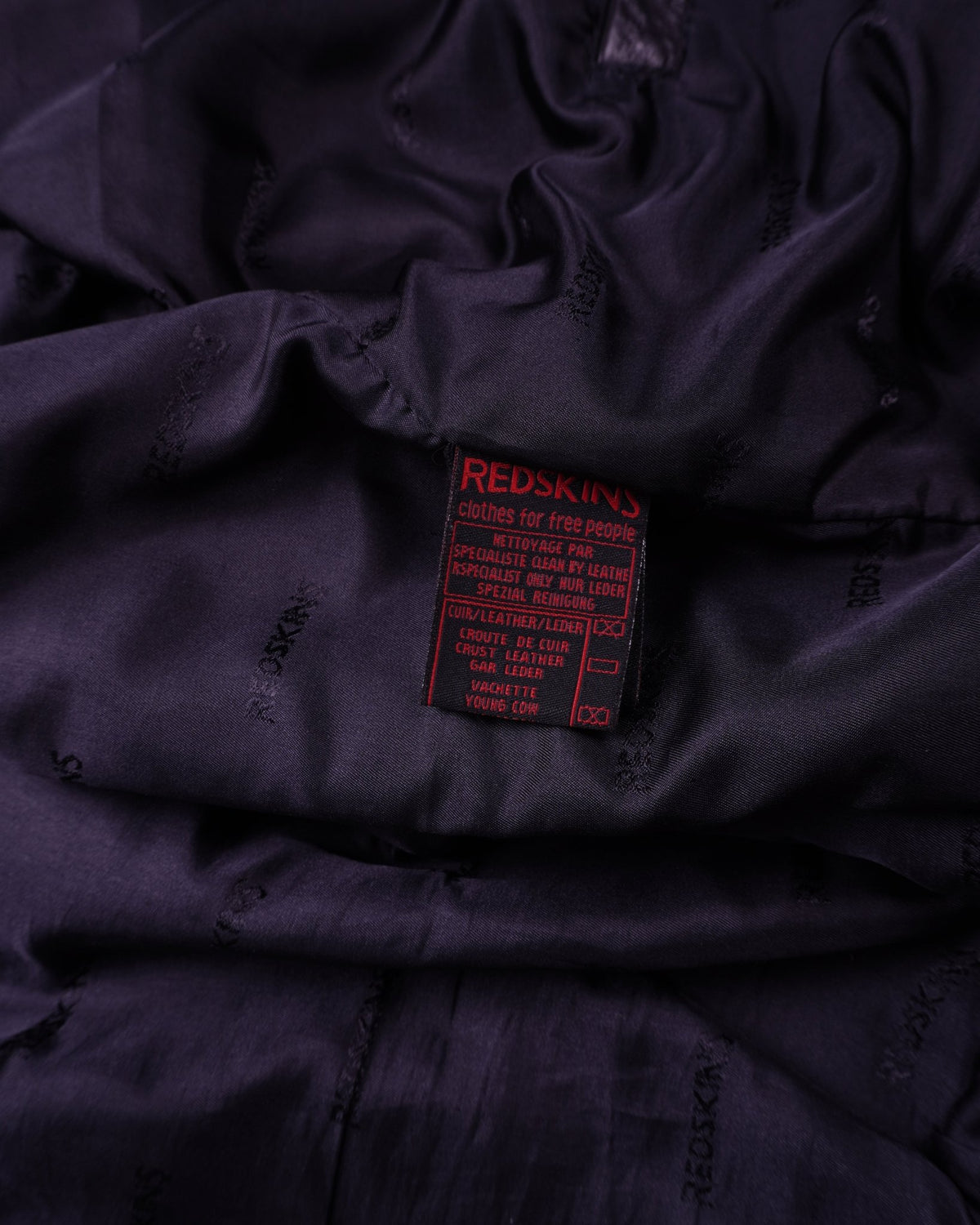 Redskins Black Leather Bomber Jacket - XL