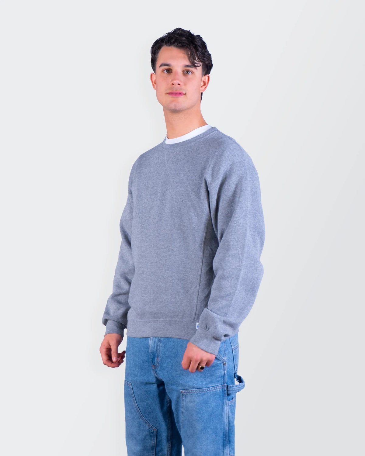 Russel Athletic Grey Cotton Crewneck Sweater - M