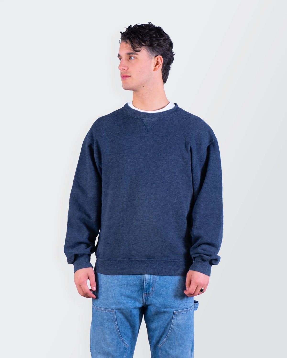 Russel Athletic Navy Cotton Crewneck Sweater - L