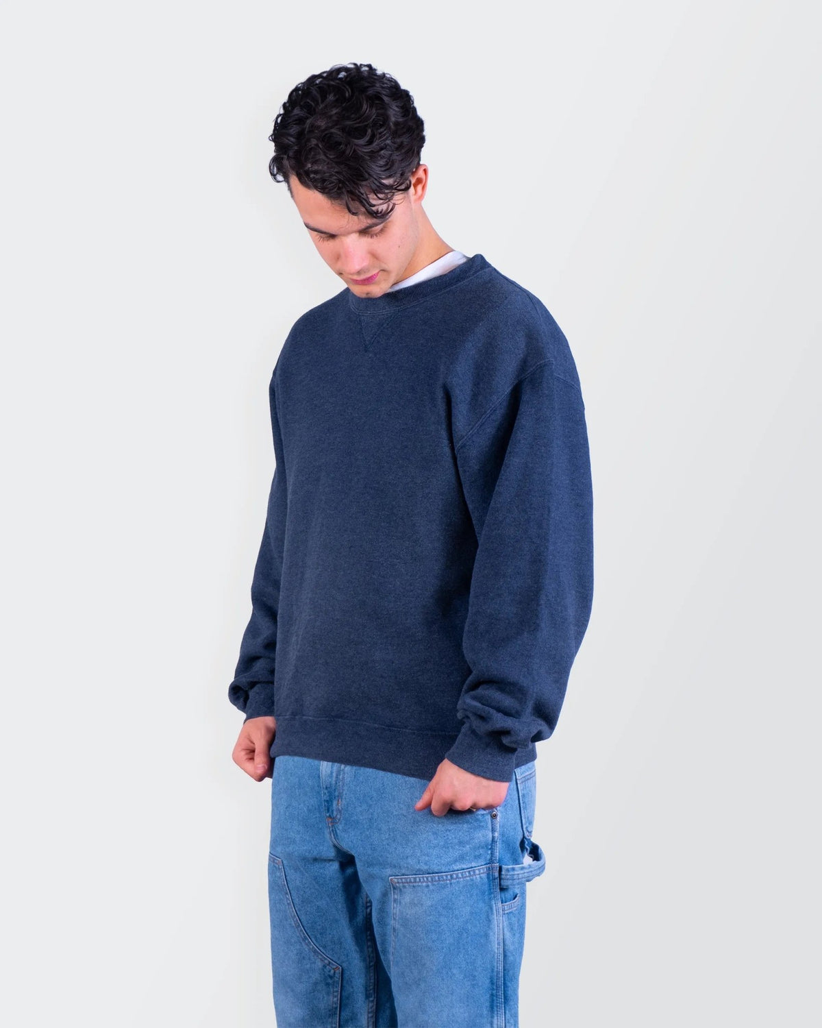 Russel Athletic Navy Cotton Crewneck Sweater - L