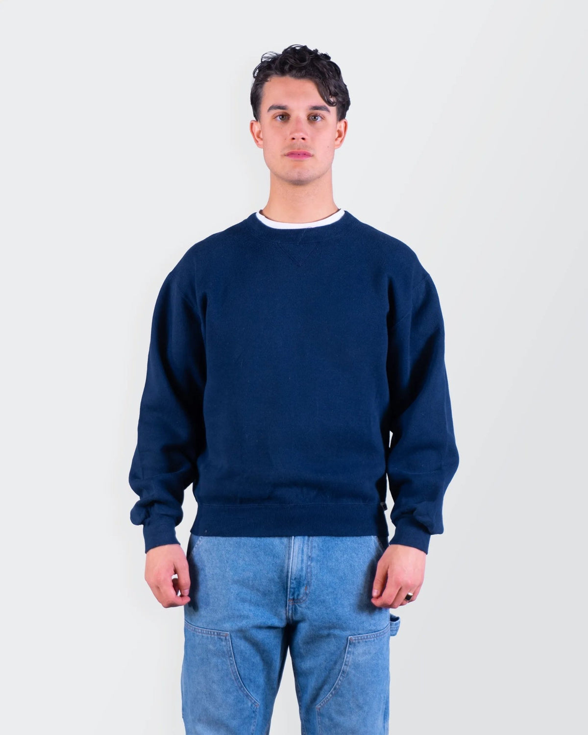 Russel Athletic Navy Cotton Crewneck Sweater - M