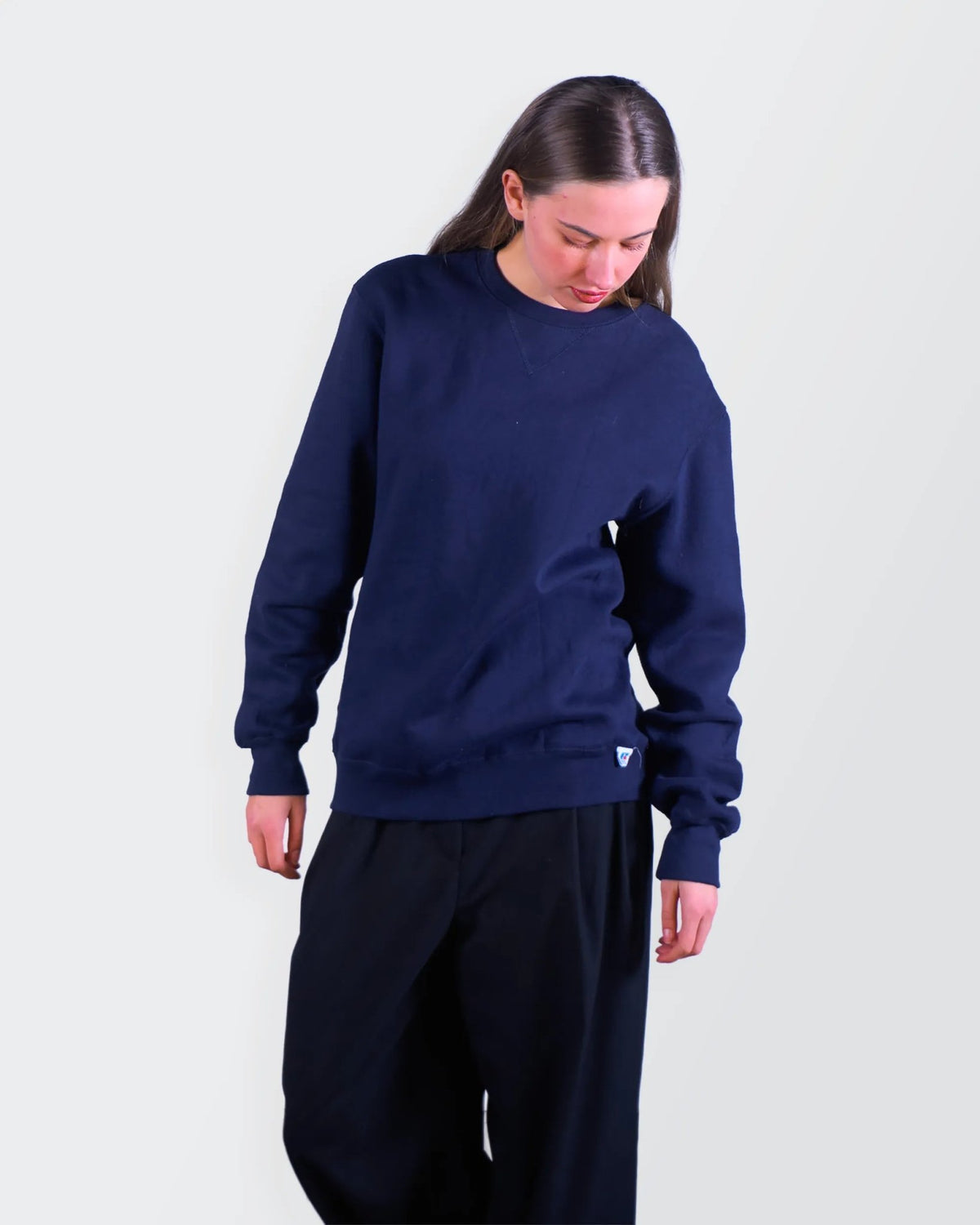 Russel Athletic Navy Cotton Crewneck Sweater - M
