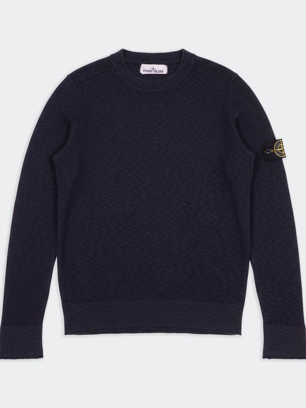 Stone Island Navy Cotton Crewneck Sweater - L