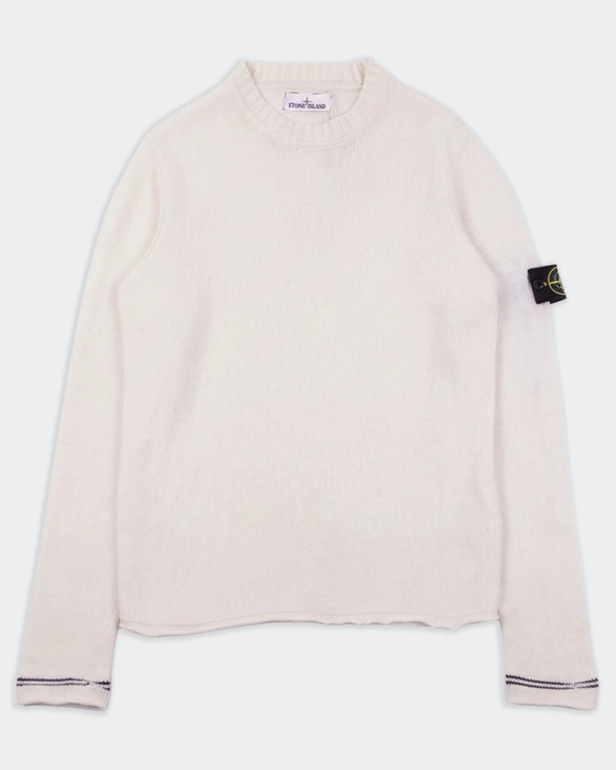 Stone Island White Crewneck Sweater - S