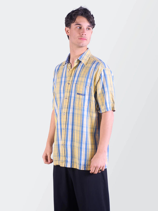 Tommy Hilfiger Yellow Short - sleeve Shirt L