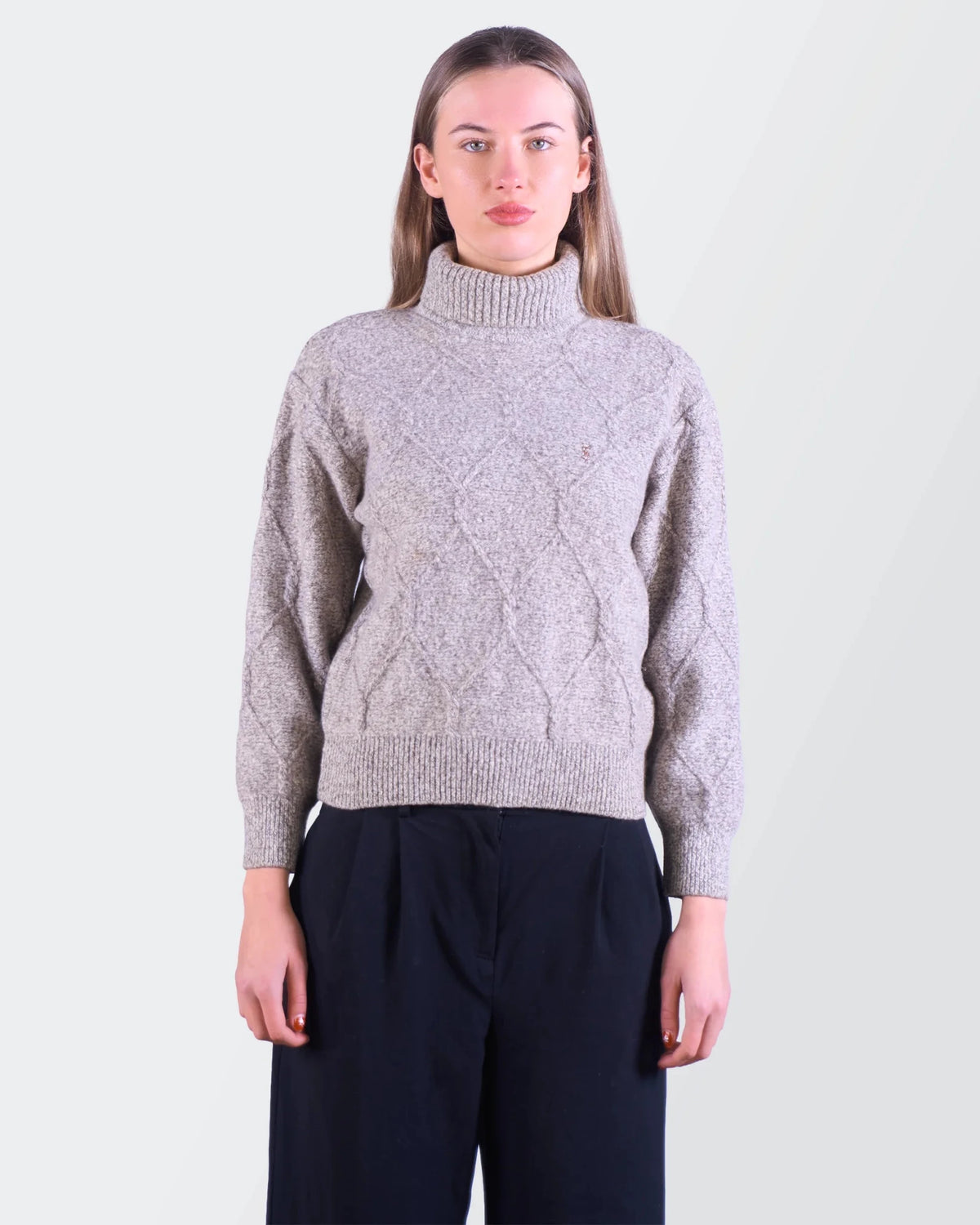 Yves Saint Laurent Grey Wool Turtleneck Sweater - XS