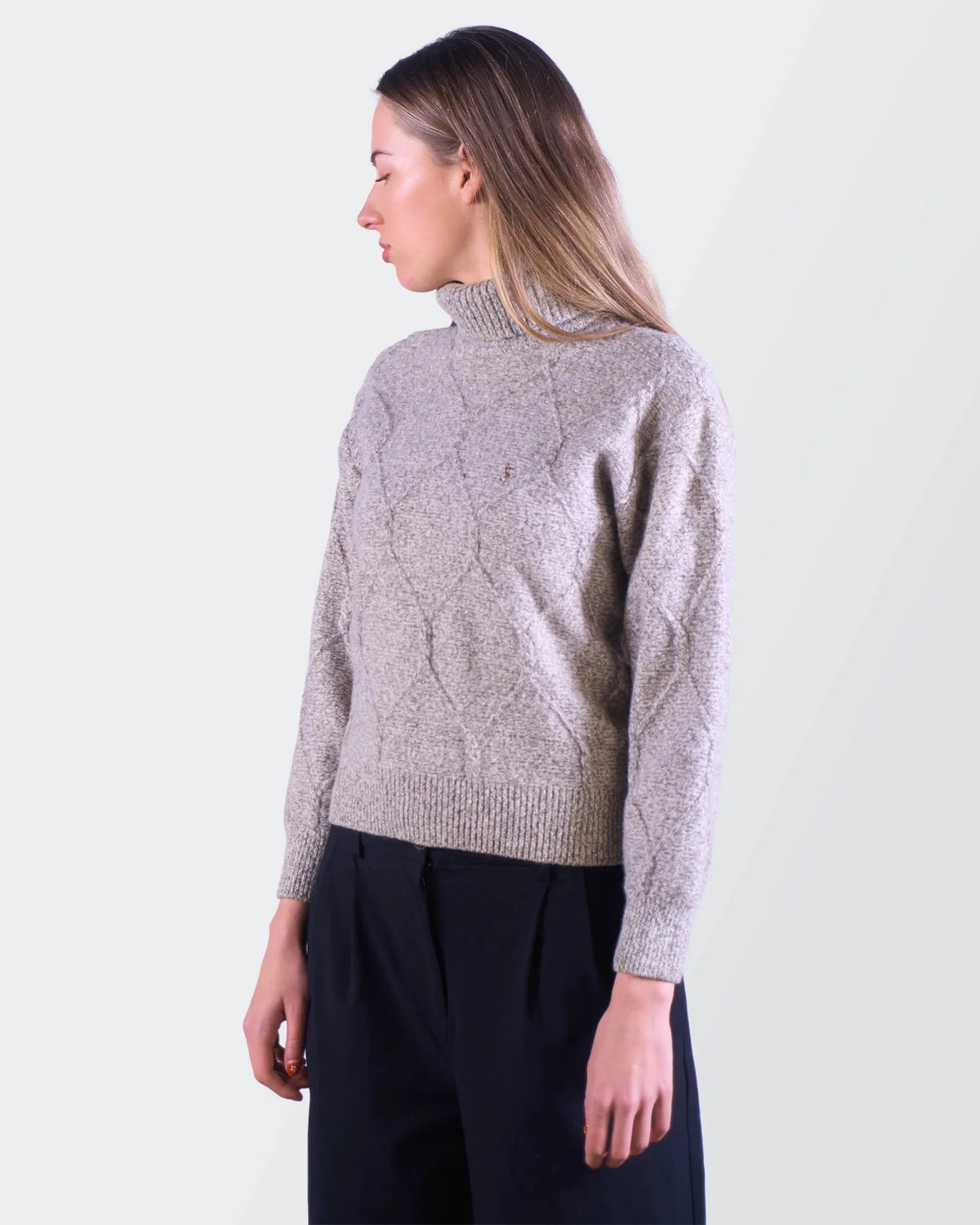 Yves Saint Laurent Grey Wool Turtleneck Sweater - XS