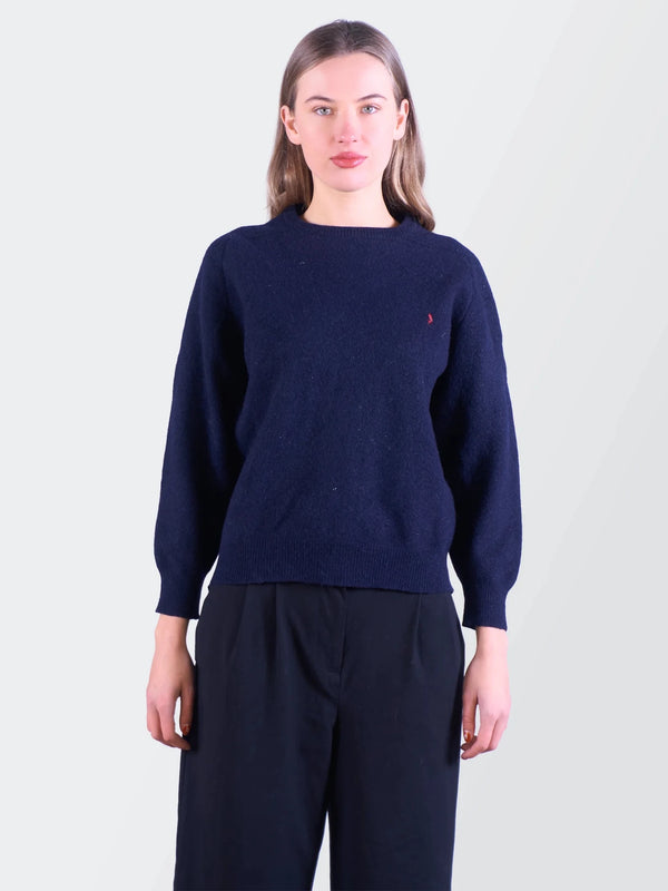Yves Saint Laurent Navy Wool Crewneck Sweater - XS